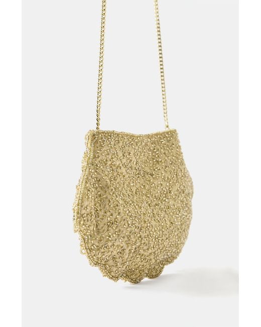 Pull&Bear Blue Muschelförmige Tasche Mit Perlen