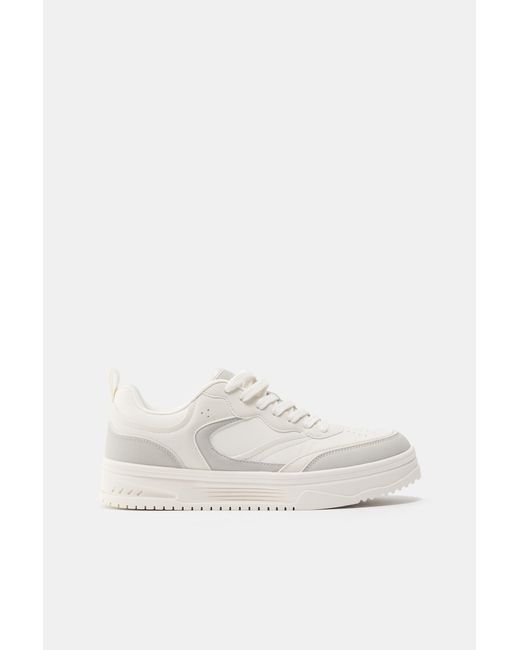 Pull&Bear White Stwd Multi-Piece Trainers for men