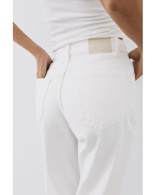 Pull&Bear White High-Waist Mom Jeans
