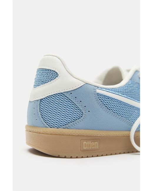 Pull&Bear Blue Retro Textured Trainers for men