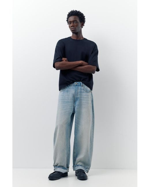 Pull&Bear Blue Baggy Balloon Jeans for men