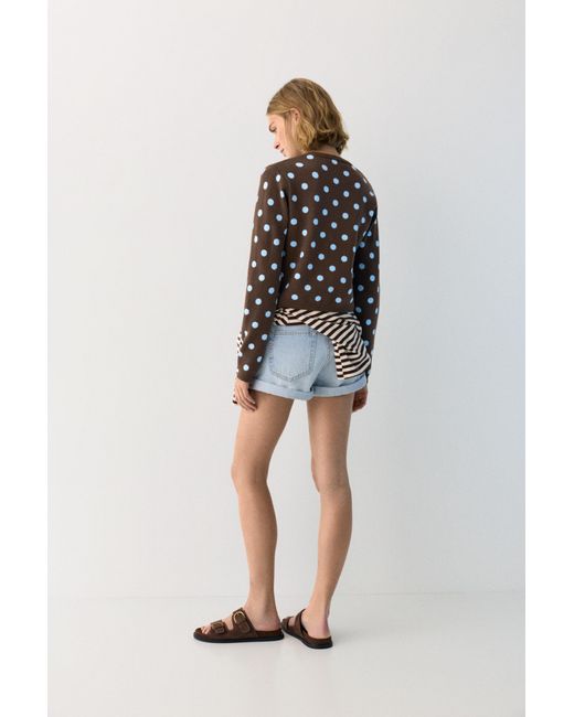 Pull&Bear Blue Polka Dot Cardigan