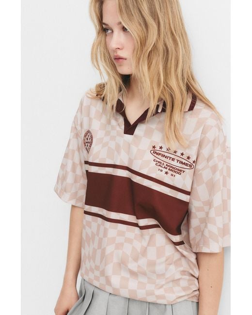 Pull&Bear Natural Pacific Republic Football T-Shirt