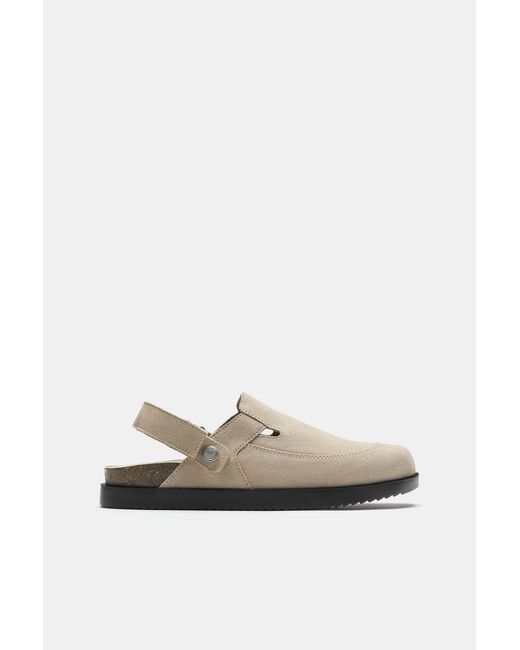 Pull&Bear Clogs Mit Lederriemen Stwd in White für Herren