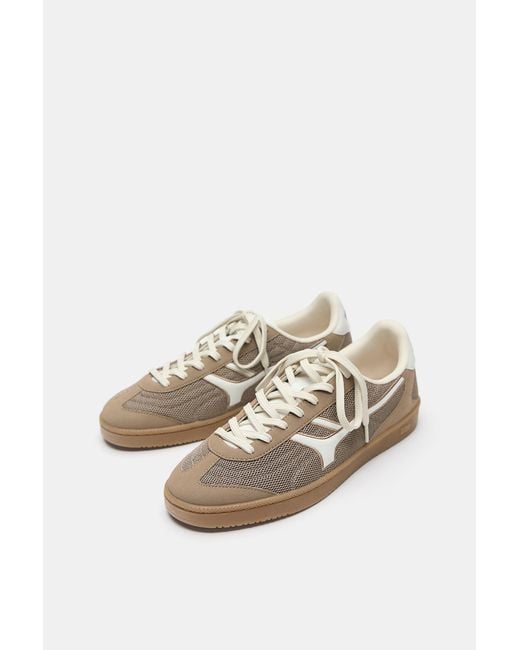 Pull&Bear Brown Retro Textured Trainers for men