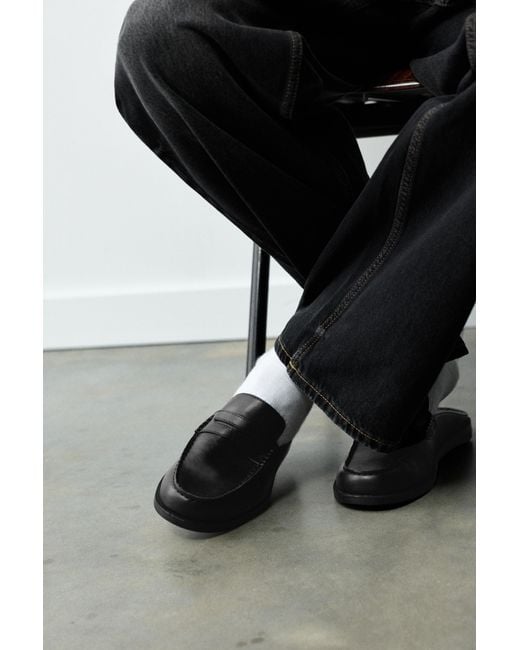 Pull&Bear Black Slingback Loafers for men