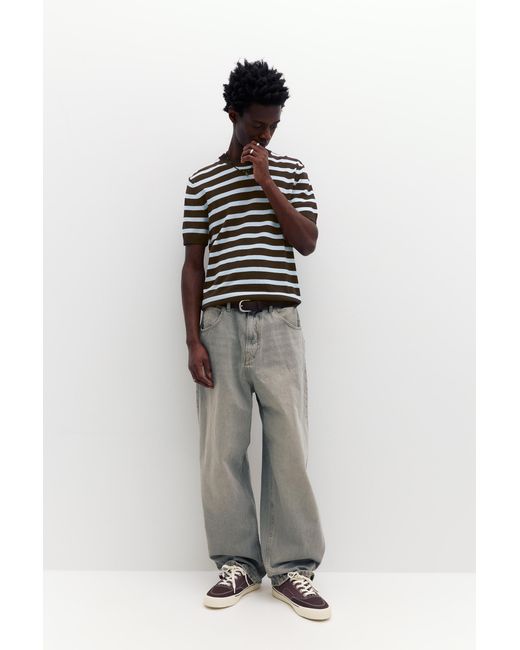 Pull&Bear Black Short Sleeve Jumper for men