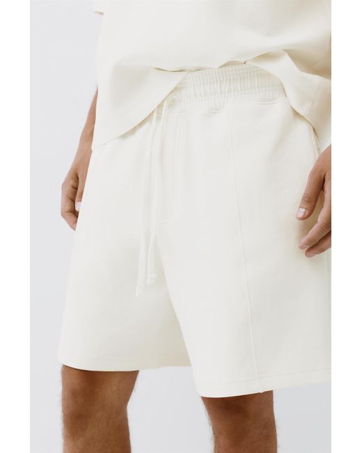 Pull&Bear White Interlock Jogger Bermuda Shorts for men