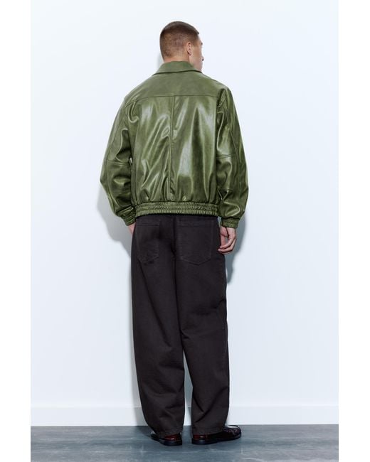 Pull&Bear Jack Met Leereffect in het Green voor heren
