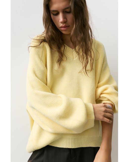 Pull&Bear Metallic Oversize Asymmetric Hem Jumper
