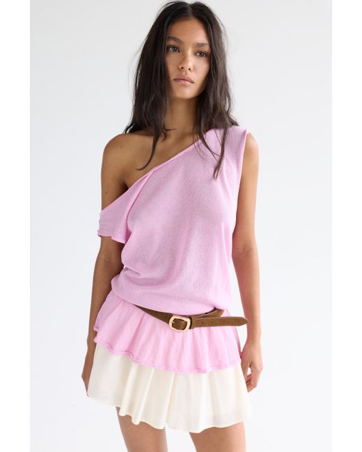 Pull&Bear Brown Faux Suede Belt With Rounded Buckle