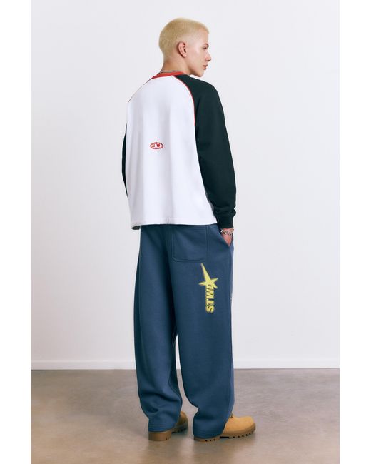 Pull&Bear Blue Varsity Round Neck Sweatshirt for men