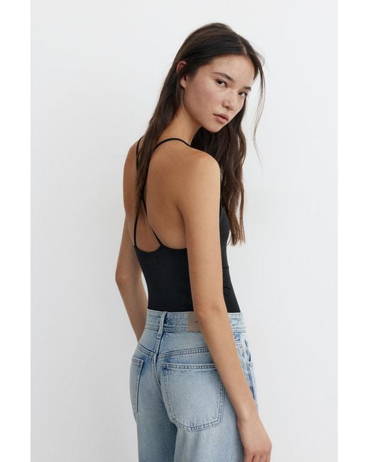 Pull&Bear Blue Halterneck Strappy Bodysuit