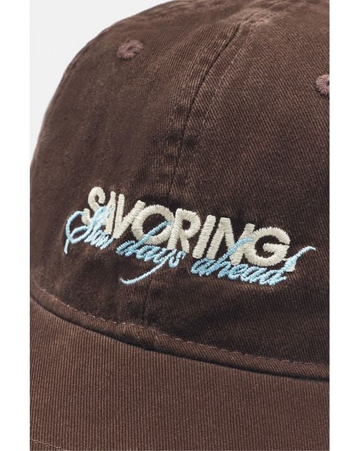 Pull&Bear Basecap Mit Stickerei Savoring in Brown für Herren