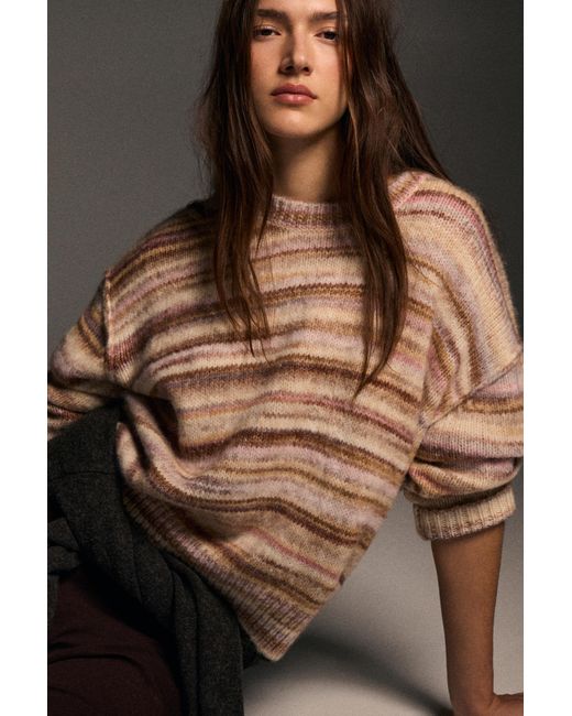 Pull À Rayures Pull&Bear en coloris Brown