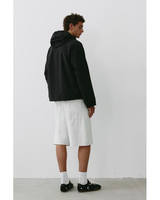 Pull&Bear Black Lightweight Hooded Raincoat for men