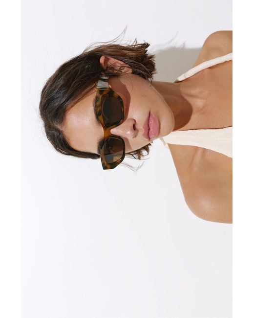 Pull&Bear White Tortoiseshell-Effect Cat Eye Sunglasses