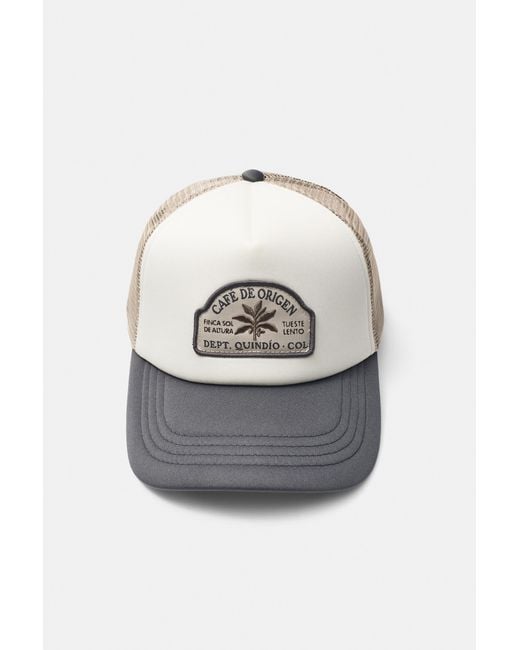 Pull&Bear Gray Café De Origen Trucker Cap for men