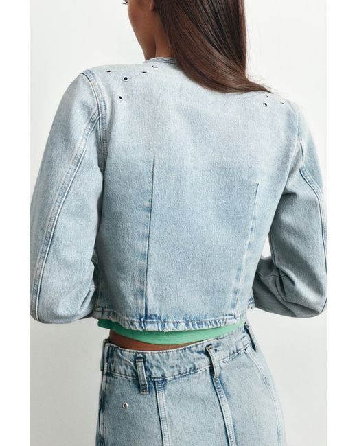 Veste Denim Œillets Pull&Bear en coloris Blue