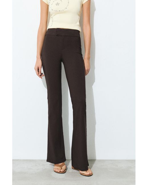 Pull&Bear Brown Mid-Rise Bootcut Trousers