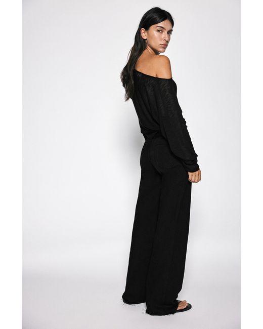 Pull&Bear Blue High-Waist Wide-Leg Jeans