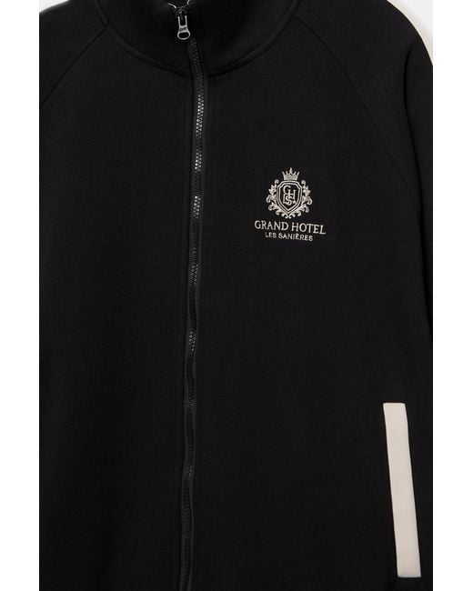 Pull&Bear Black Paneled High-Neck Jacket for men