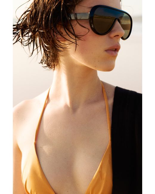 Pull&Bear Blue Resin Aviator Sunglasses