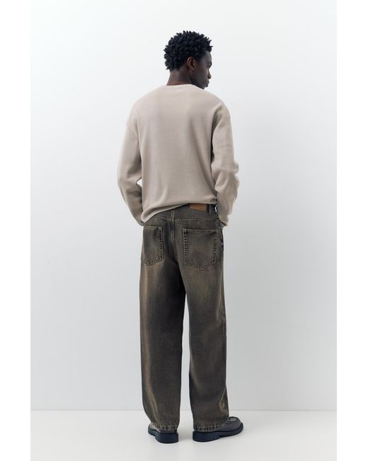 Pull&Bear White Baggy Jeans for men