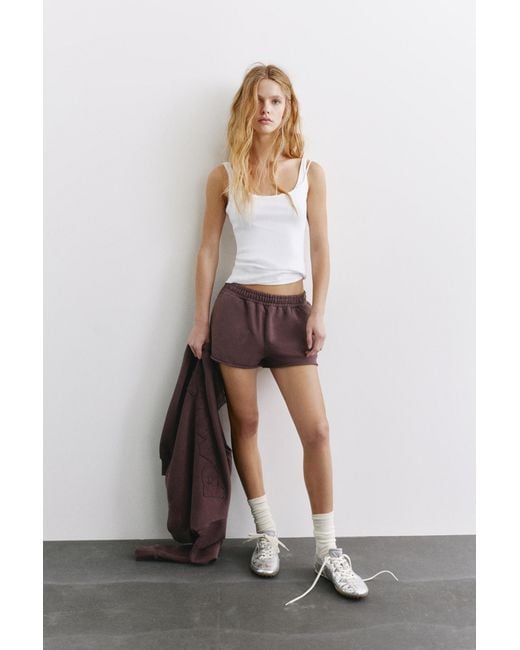 Pull&Bear Stwd Sportshort in het White