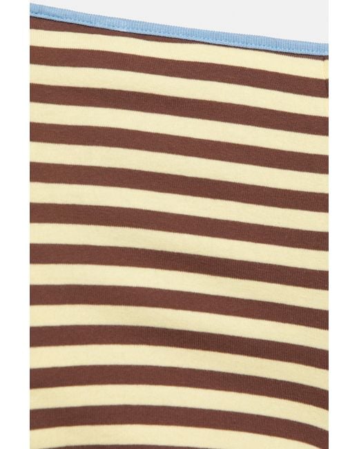Pull&Bear Gestreepte Rib Short in het White