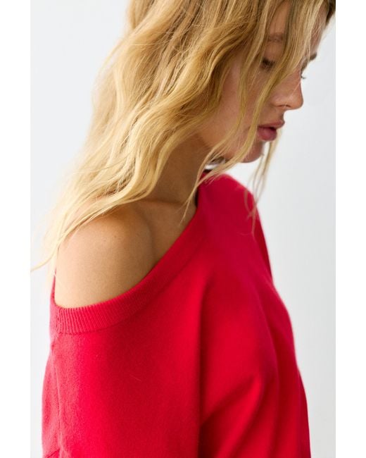 Pullover Con Collo Asimmetrico di Pull&Bear in Red