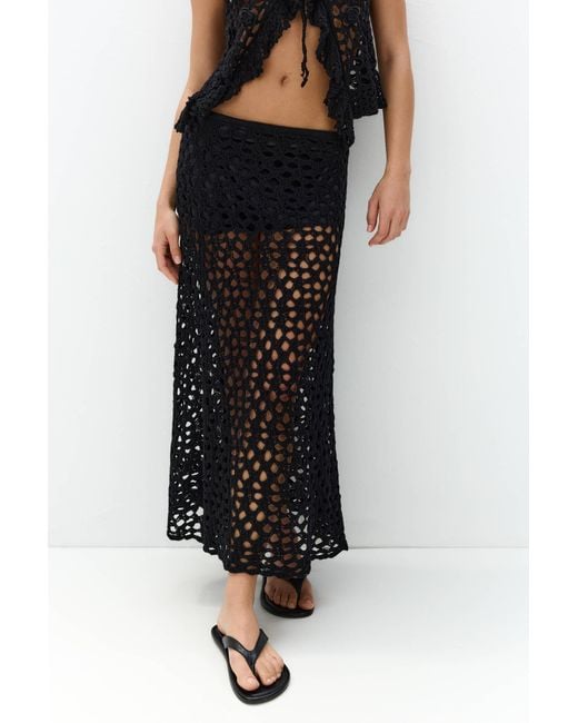 Pull&Bear Black Midirock Aus Häkelspitze