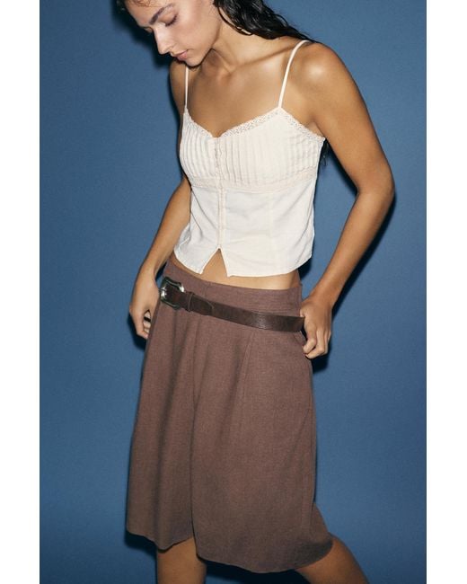 Pull&Bear Black Rectangular Buckle Belt