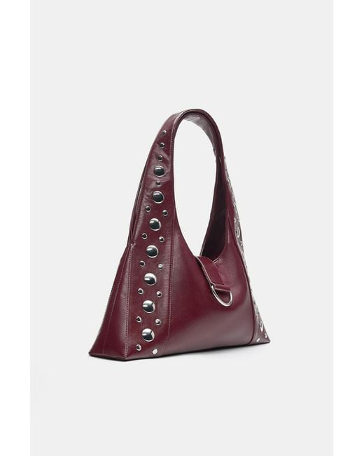 Pull&Bear Black Studded Shoulder Bag