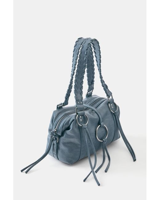 Pull&Bear Blue Shoulder Bag With Ring Detail