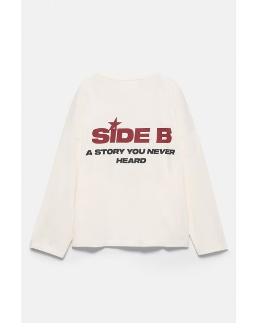 Pull&Bear White Graphic T-Shirt