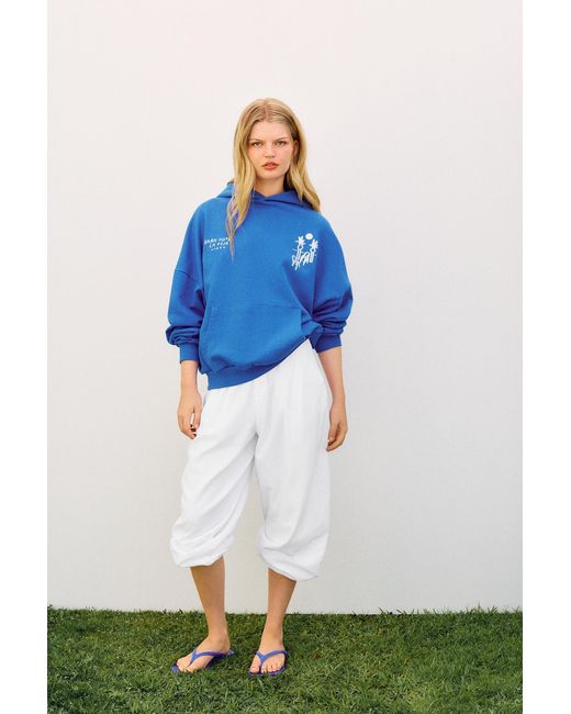 Pull&Bear Hoodie La Toja in het Blue