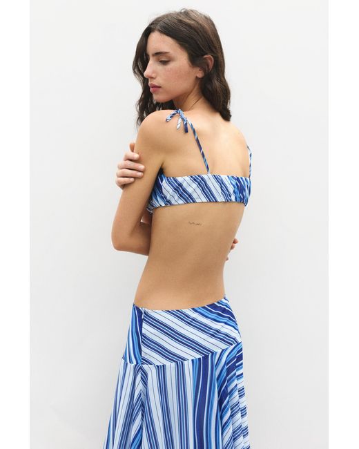 Top À Bretelles Rayé Pull&Bear en coloris Blue