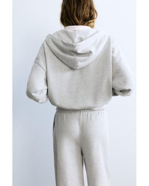 Sweat À Capuche Zippé Pull&Bear en coloris Gray