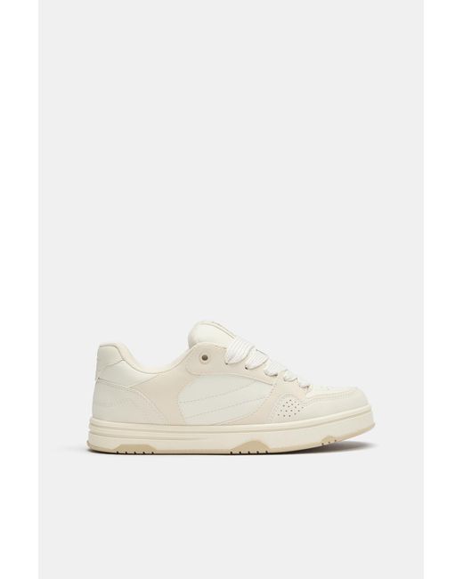 Pull&Bear White Stwd Skate Shoes