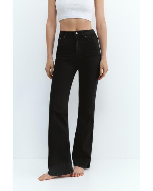 Pull&Bear Black Flared High-Waist Jeans