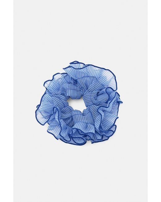 Pull&Bear Blue Gingham Check Scrunchie