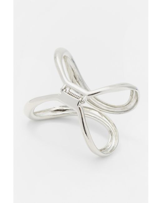 Pull&Bear Metallic Curved Arm Cuff
