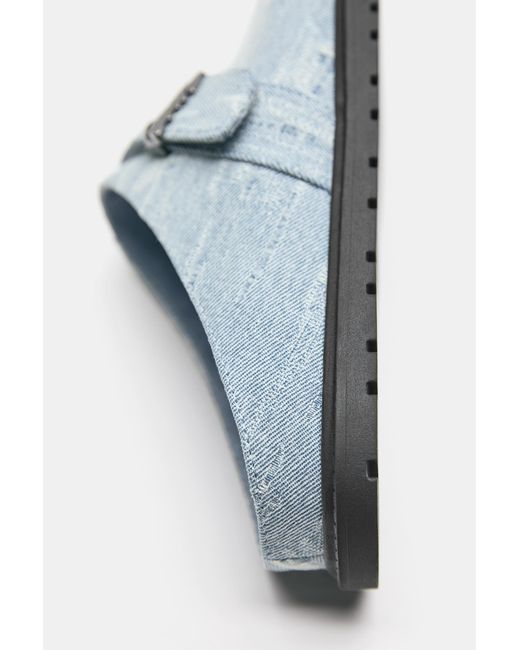 Pull&Bear Green Stwd Denim Clogs for men