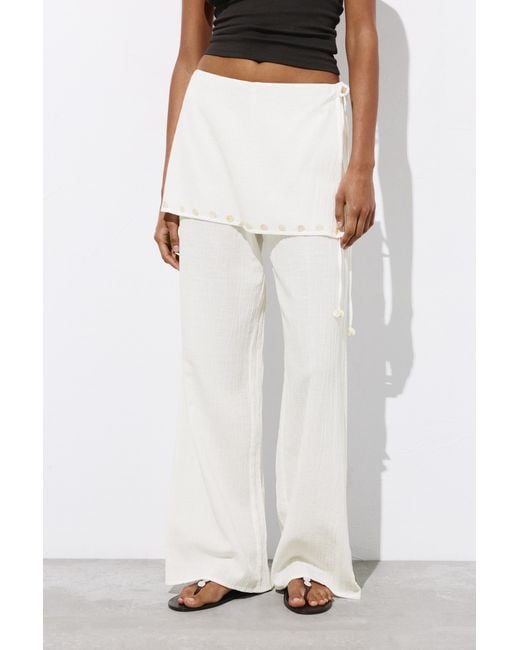 Pull&Bear Green Flowy Sarong Trousers