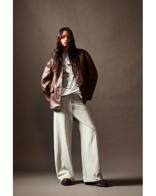 Pull&Bear Brown Faux Leather Jacket