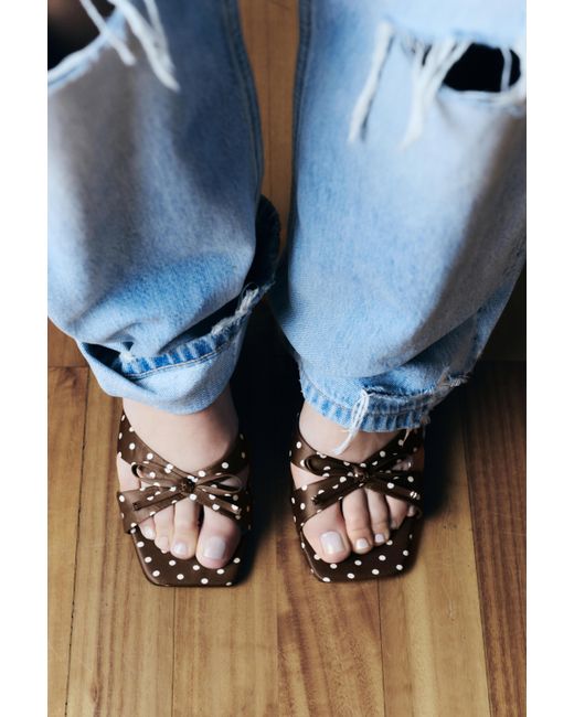 Pull&Bear Brown Absatzsandalen Mit Tupfen