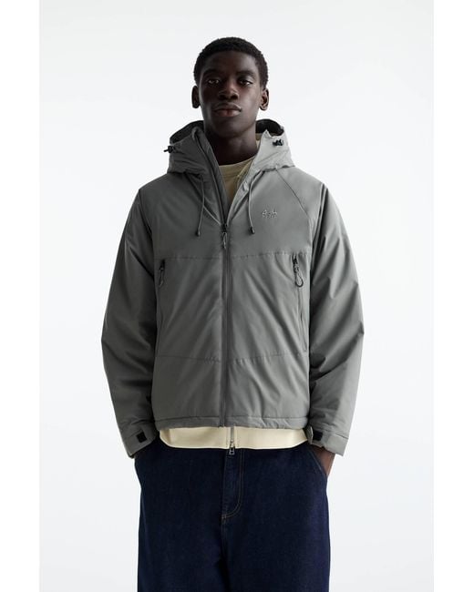 Pull&Bear Gray Lightweight Hooded Raincoat for men