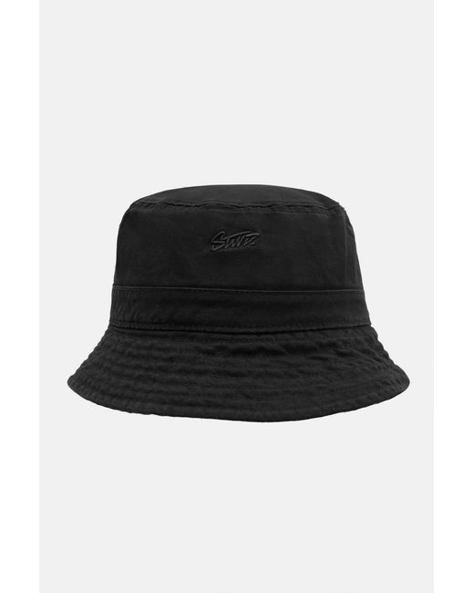 Pull&Bear Black Washed Stwd Bucket Hat for men