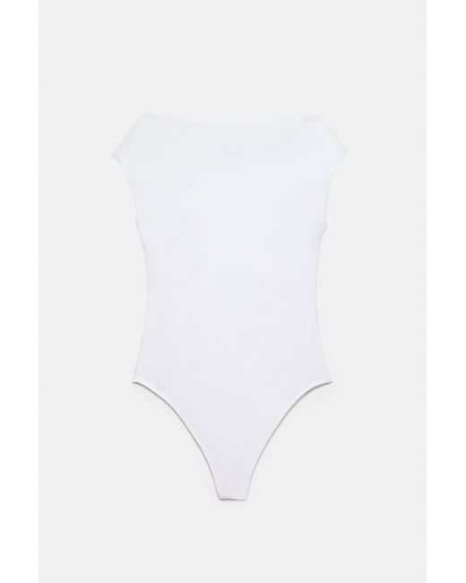 Pull&Bear Black Short Sleeve Bodysuit